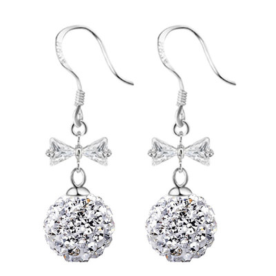 

Cubic Zirconia Hanging Earrings Female Popular Bowknot Party Lady Drop Earrings For Women Gift Accessories WHE80