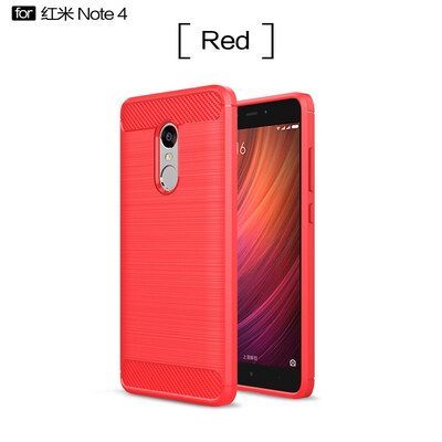 

Fivice Xiaomi Redmi note 4 case Luxury brushed carbon fiber TPU soft shell