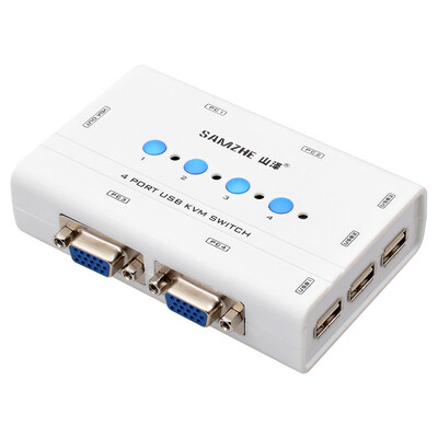 

Shanze (SAMZHE) SZ-411B 4-портовый коммутатор KVM ручной USB2.0 интерфейс мыши и клавиатуры мульти-компьютерный монитор VGA-переключателя совместно с исходной линией
