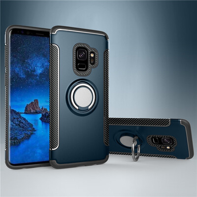 

Fivice Samsung Galaxy S9 case PC metal ring shell magnetic car bracket TPU phone case