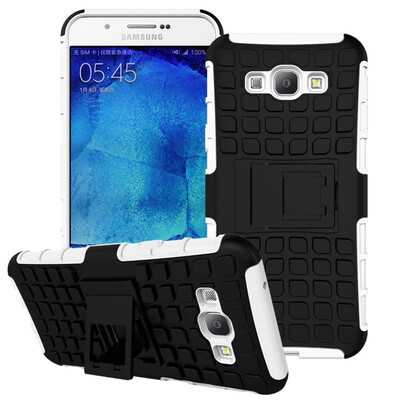 

Fivice Samsung A8 Case TPU anti-fall tire pattern back clip bracket phone case
