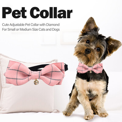 

Cat&Dog Collar with Diamond Cute Pet Bowtie Adjustable Bowtie Collar for Small or Medium Cats&Dogs