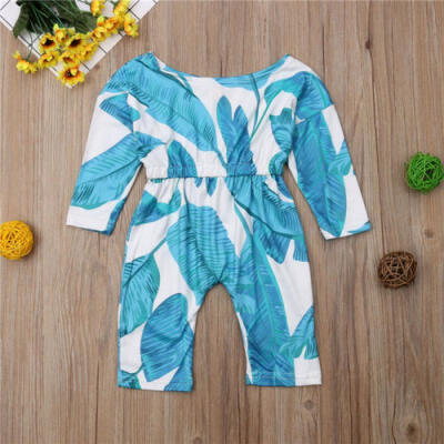 

Newborn Baby Girls Leaves Long Romper Bodysuit Jumpsuit Cotton Outfits Clothes