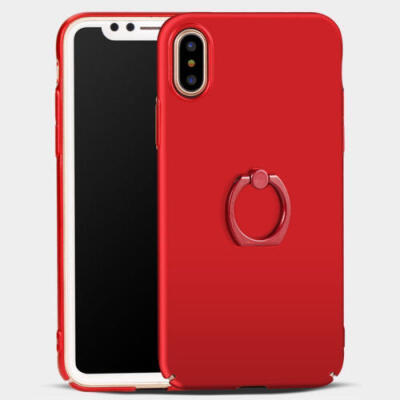 

For iPhone X Ring Case Luxury Ultra Thin Hybrid Frosted Protective Hard Cover T