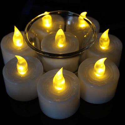 

12 Colorful Waterproof LED Tea Lights Flameless Candle Lamp Wedding Party Decor