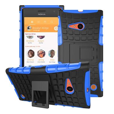 

Fivice Nokia Lumia 730735 Case TPU anti-fall tire pattern back clip bracket phone case