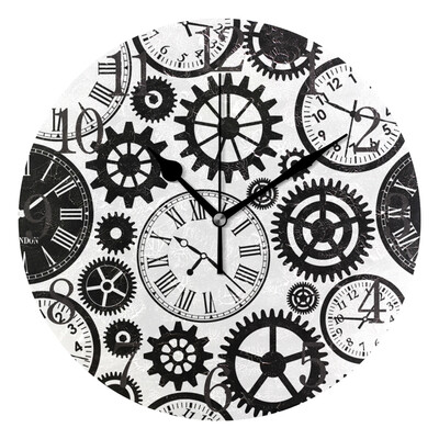 

Wall Clock Arabic Numerals Design Black White Clock Round