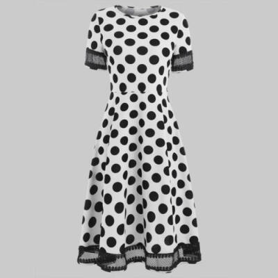 

Women Vintage 50s 60s Retro Rockabilly Pinup Housewife Party Swing Dot Dress