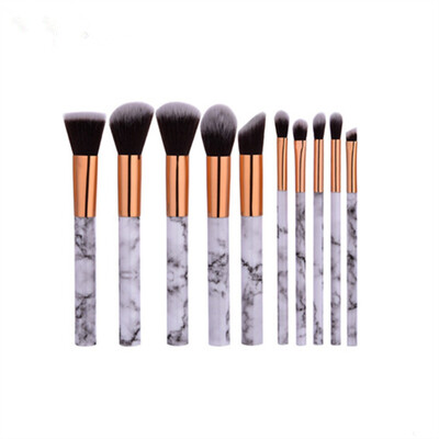 

King Love Star 10 PcsSet Marble pattern Makeup brushes Soft Synthetic Professional Beauty Cosmetic Make Up Brush Tools