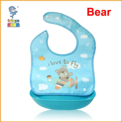 

Lovely Infant Baby Kids Silicone Cartoon Bib Baby Lunch Feeding Bibs Waterproof