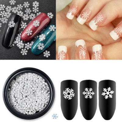 

Christmas 3D Snowflakes Lace Nail Art Stickers Decals Self Adhesive DIY Xmas UK