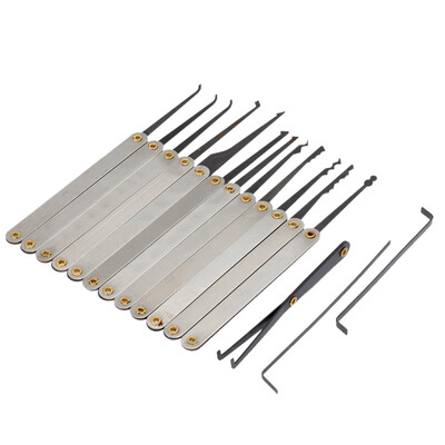 

15Pcs Stainless Steel Lock Pick Opener Set Locksmith Tools with Wrench Broken Key Extractor