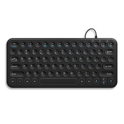 

BOWHW098S-A mute round concave key ultra-thin wired keyboard office notebook portable USB keypad black