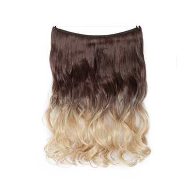 

Invisible Wire No Clips in Hair Extensions Secret Fish Line Hairpieces Silky Straight real natural Synthetic