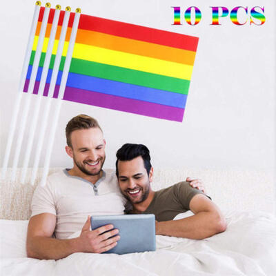 

Handheld Desktop Rainbow Flags Gay Pride LGBT 10 PCS