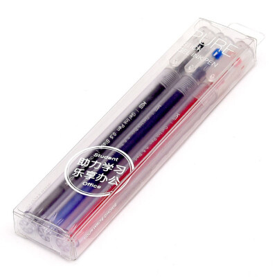 

Kaco Pure Transparent Gel Pens Black Blue Red Ink 05mm Bullet Tip Student Daily Writing Pens Office Sign Pens Stationery 3pcs