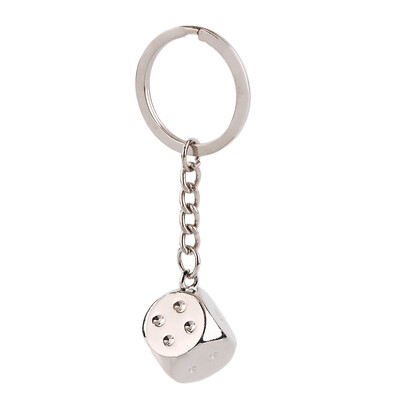 

1Pcs Fashion Dice Pendant Metal Keyring Keychain Bag Hanging Keyfob Gift