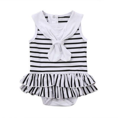 

NEW Bow Tie Newborn Baby Girls Cotton Romper Bodysuit One-pieces Outfits Clothes