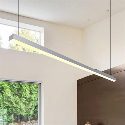 

Baycheer HL481540 Modern Light Fixture Led Linear Pendant in White Acrylic Lampshade 48W Warm White 2700K-6500K Dimmable