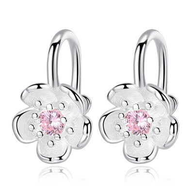 

Cubic Zirconia Ear Clips Earrings For Women Flower No Pierced Female Ladies Fashion Party Jewelry Gift WHE275