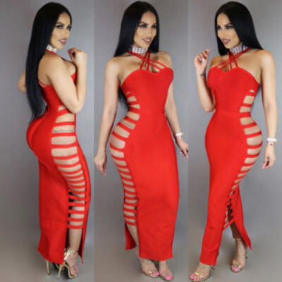 

UK Fashion Sexy Womens Bandage Bodycon Sleeveless Club Party Cocktail Mini Dress