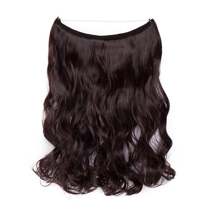 

Invisible Wire No Clips in Hair Extensions Secret Fish Line Hairpieces Silky Straight real natural Synthetic