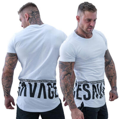 

Mens Muscle Short Sleeve T-Shirt Bodybuiding Sport Gym Fitness Vest Workout Tee