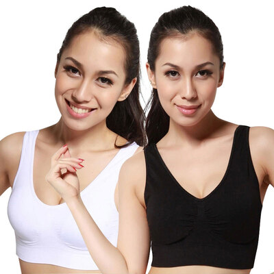 

[Jingdong Supermarket] Antarctic sports bra 2 pieces equipped with anti-shock running anti-emptying vest girls underwear gathered no steel bra bra yoga sleep insignificant bra black + white L
