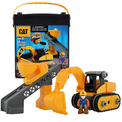 

[Jingdong Supermarket] Carter (CAT) car model engineering vehicle toy construction vehicle model excavator primary operator children's toy set - engineering vehicle combination (medium drum) CATC80913