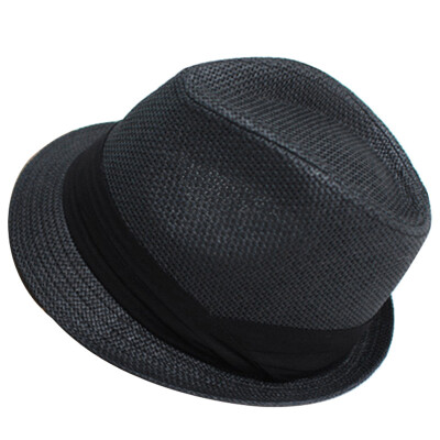 

MSEK MMZ160089 men&39s hat Korean version of the tide men deducted jazz hat Panama hat black