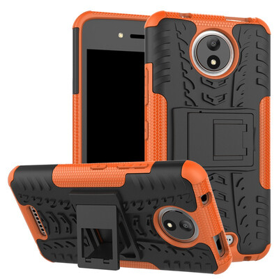 

Fivice Motorola Moto C Case TPU anti-fall tire pattern back clip bracket phone case