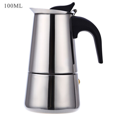 

100ML 2-Cup Stainless Steel Mocha Espresso Latte Percolator Stove Coffee Maker Pot
