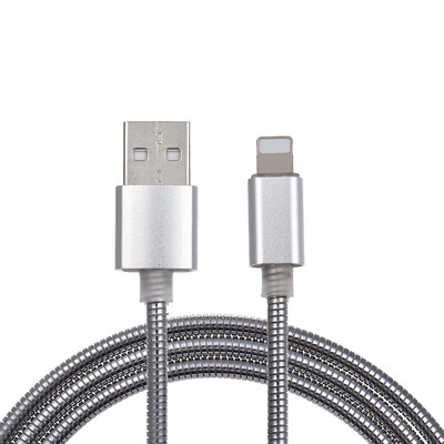 

33Ft 8-pin Lightning Metal Spring Charging Cable Sync Data Line Cord for iPhone 8 X iPad Pro