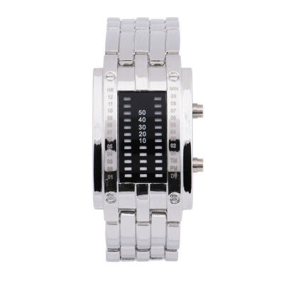 

Luxury Mens Women Black Stainless Steel Date Digital LED Bracelet Sport Watches