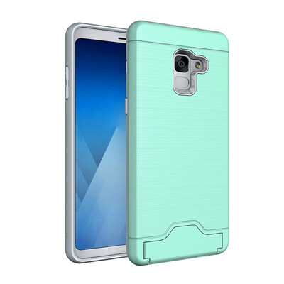 

Fivice Samsung A7 2018 Case TPU all-inclusive anti-drop brushed card with bracket mobile phone case