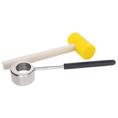 

UpperX Coconut Opener Tool Set Food Grade 304 Stainless Steel Opener with Wooden Handle Rubber Hammer Easy to Use Durable