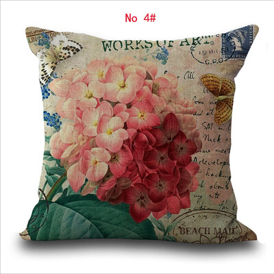 

45cm45cm Retro flower pattern linencotton pillow case sofa throw cushion cover decorative pillow cover