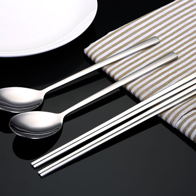 

Jingdong Supermarket Sunshine Feige Korean Tableware Set 304 Stainless Steel Chopsticks Spoon Four-piece Gift Box 1482