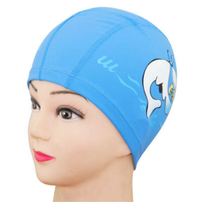 

Children PU Swim Caps Cute Cartoon Swimming Cap Waterproof Ear Protection Kids