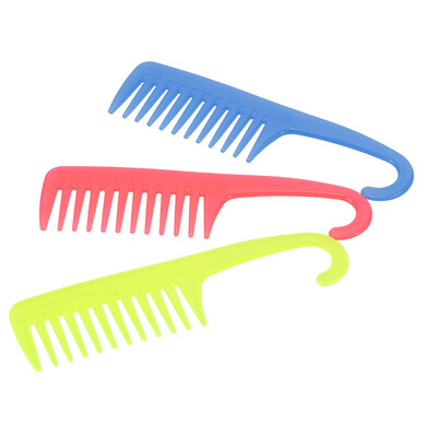 

Creative Hair Comb Large Wide Tooth Comb with Hanger ABS Plastic Anti-Static Detangling Comb Wide Teeth Hairdressing Color Random