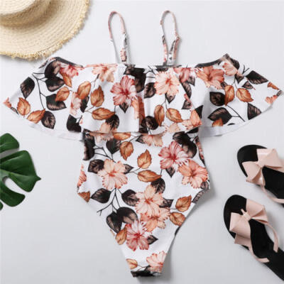 

Family Matching Swimwear Mother Daughter Women Kids Floral One piece Bikini