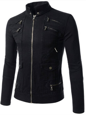 

Front Zipper Pocket Mens Jacket