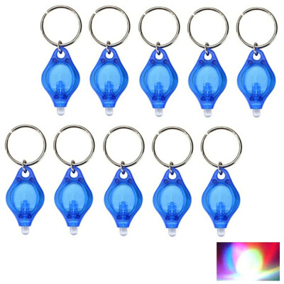 

Mini LED Flash Light Keychain Ring Torch Super Bright Colorful Light 10PCS