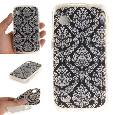 

Totem flowers Pattern Soft Thin TPU Rubber Silicone Gel Case Cover for Lenovo A580