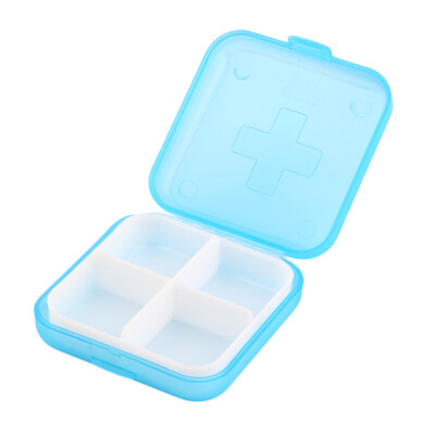 

Health Medicine Case Medical Pill Holder Box Portable 4 Slot Case Storage New