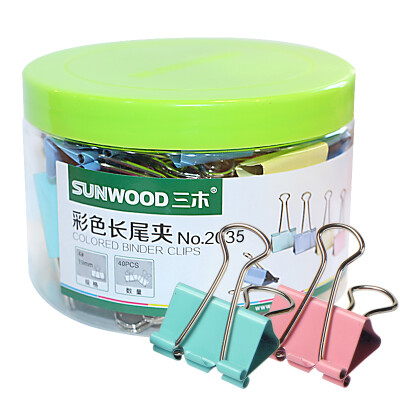 

Miki (SUNWOOD) 2035 19mm color long tail clip / long tail folder 40 / tube old and new packaging random