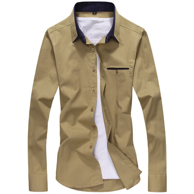 

Футболка GEEDO Мужская молодежь Four Seasons Casual Business Shirt CS029 Khaki XL