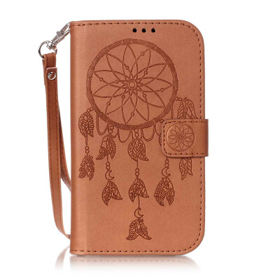 

Brown Wind Chime Design PU Leather Flip Cover Wallet Card Holder Case for SAMSUNG 9082