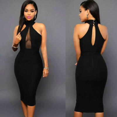 

USA Women Bridesmaids Pencil Dress Bandage Bodycon Sleeveless Evening Cocktail