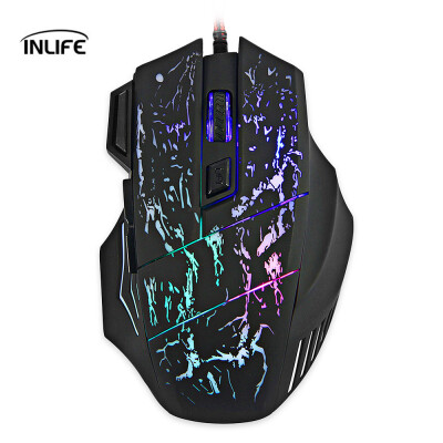 

Inlife A874 Wired Gaming Mouse Adjustable DPI with Colorful LED Light